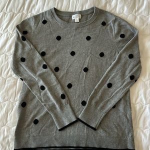 Grey sweater w black polka dots. Size L. Market & Spruce (stitch fix)